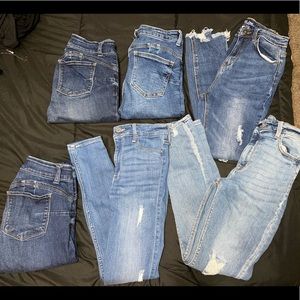 multiple brand  jeans all size 27 except bottom second pair are size 26